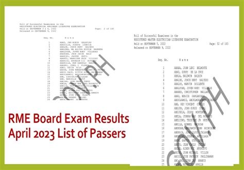 rme result april 2023